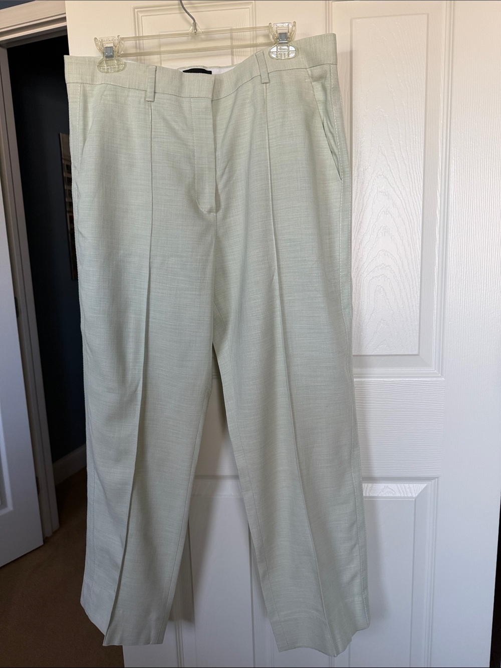 ME+EM Ladies Light Sage Dress Pants - Pleated Formal Trousers